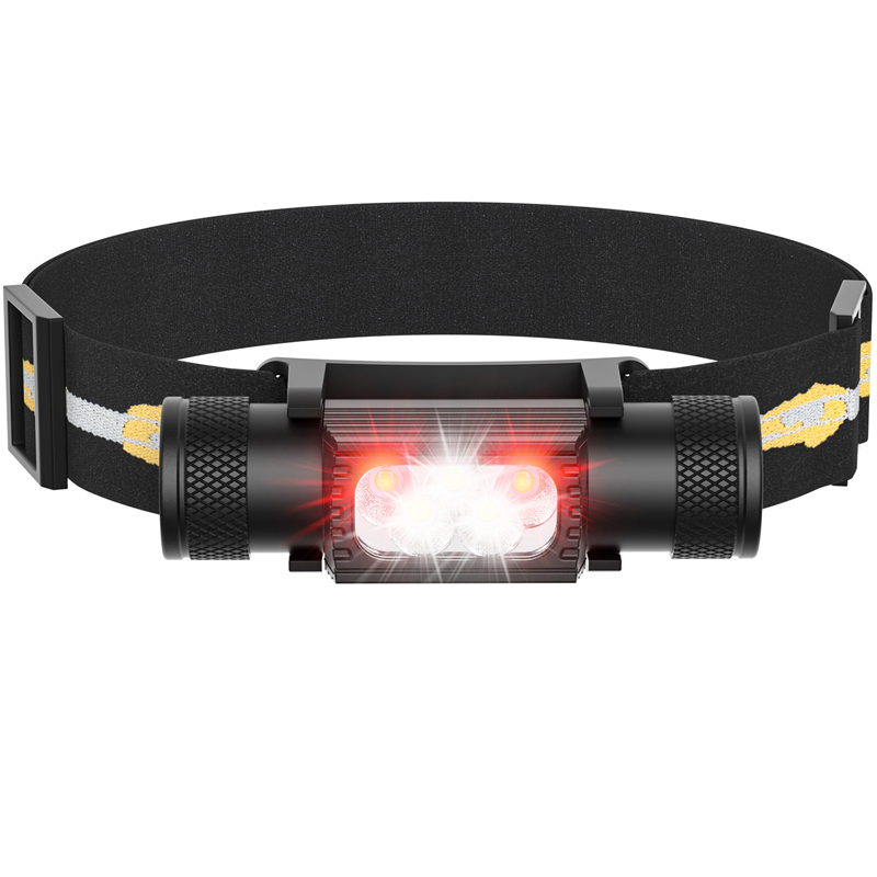 Portable Powerful Waterproof Head Torch Rechargeable 2500LM Five Modes Head Lamp for Construction Featured Image