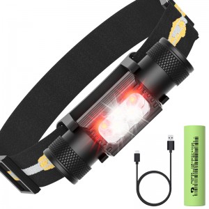 Portable Powerful Waterproof Head Torch Rechargeable 2500LM Five Modes Head Lamp for Construction