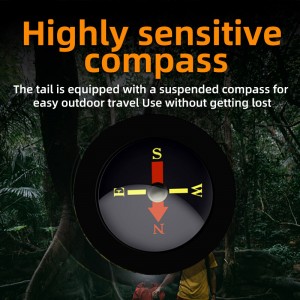 Latest Super Bright Car Safety Hammer LED + COB Side Light Type-C and Solar Charge Compass Flashlight Torch Light with Siren