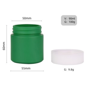 Pots de stockage en verre vert rond de 90 ml 3 oz avec capuchon en plastique pour pilule de poudre médicale