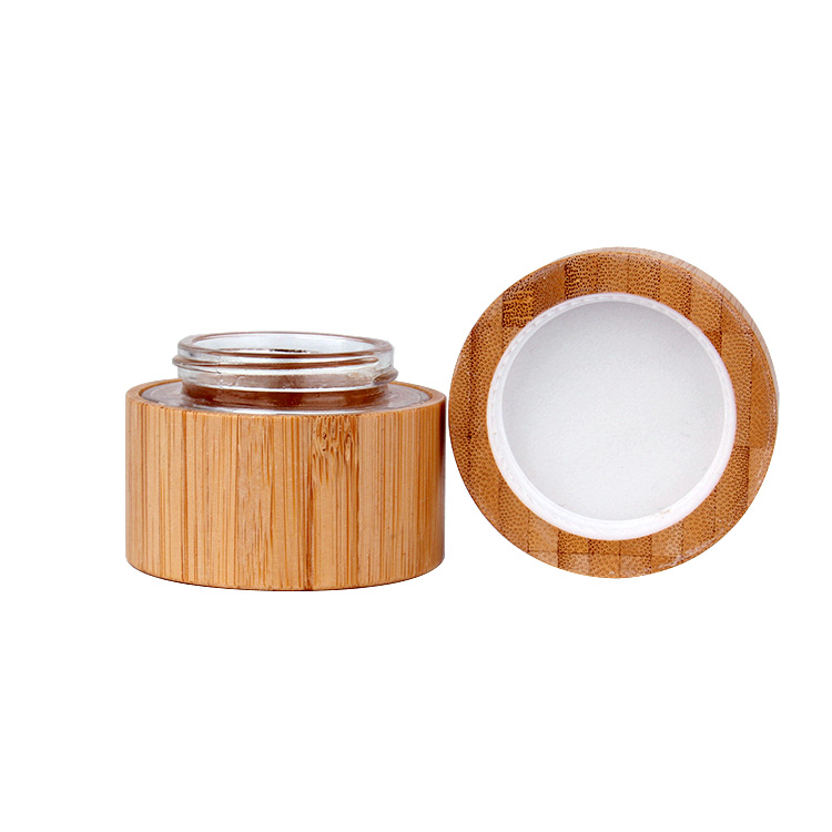 La tendance de développement des pots en verre à couvercle en bambou et en bois dans le domaine de l'emballage cosmétique