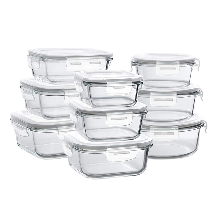 Home Use Lunch box Airtight Glass Food Storage Container with BPA Free Lid
