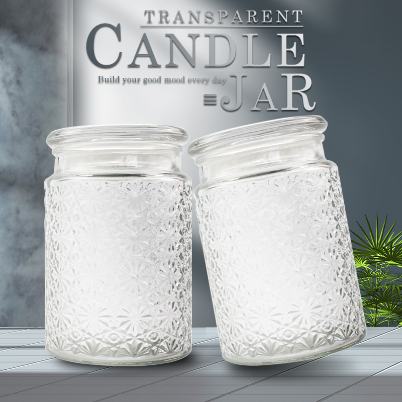 650ml 22oz large clear glass candle container with lid for scented candle  factory and manufacturers