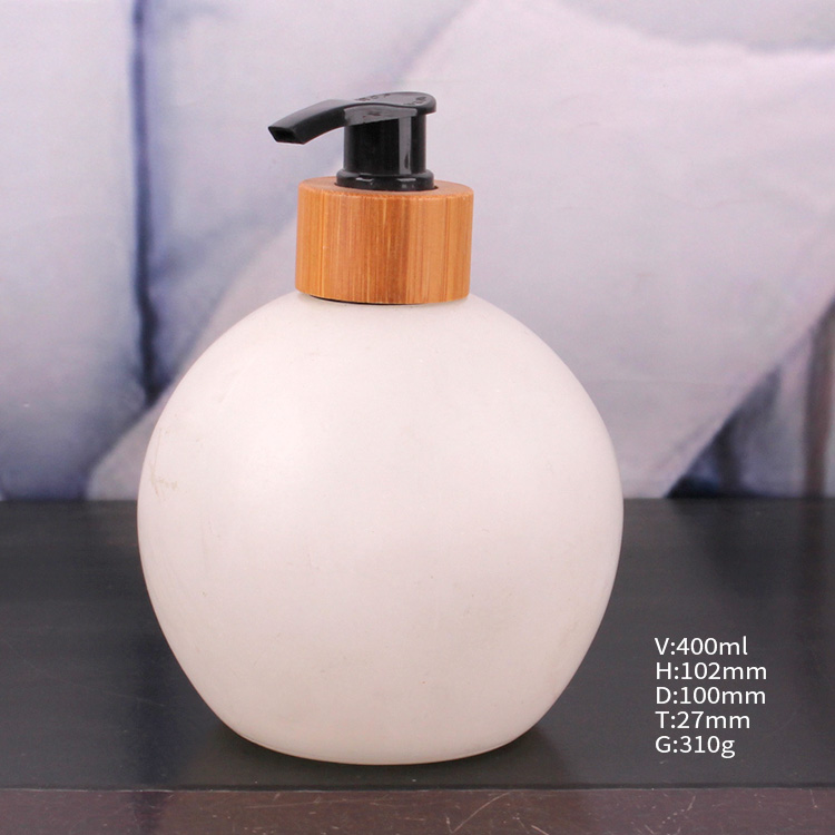 white round Liquid Soap Pump glass Bottle Featured Image