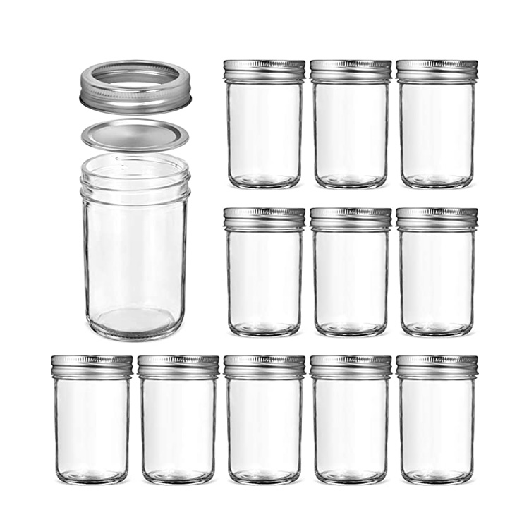 VERONES 8 OZ Canning Jars Jelly Jars With Regular Lids and Bands Shower Favors Honey Ideal for Jam 30 PACK Wedding Favors Baby Foods Mason Jars 8OZ 
