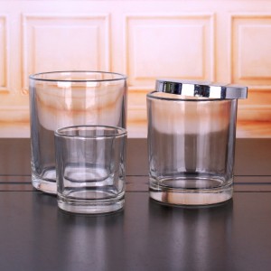 60ml 2oz cylinder clear glass candle jar container with lid