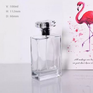 luxury perfume bottle 30ml 50ml 100ml Clear Glass Perfume Bottle Square Spray Bottle