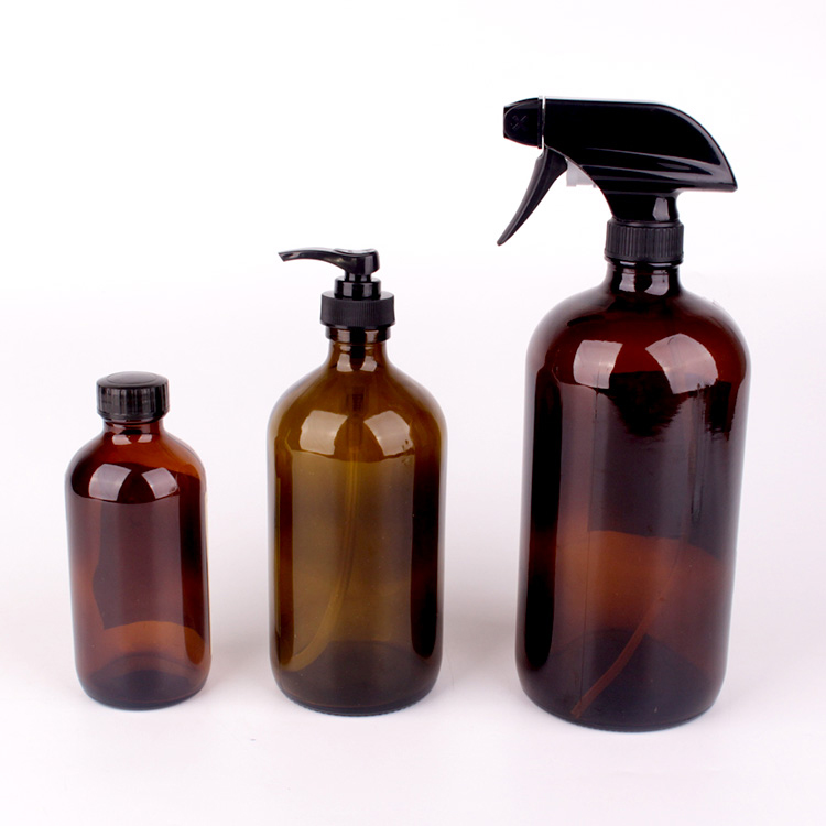 500ml bouteille de shampooing désinfectant pour les mains en verre avec la peinture