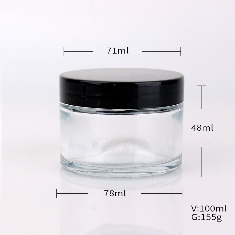 high quality 100g glass cosmetic cream jar