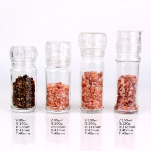 80ml 100ml spice Glass Jar For Salt Pepper grinder