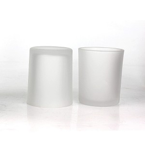Hot sale empty frosted glass candle jar container for candle making home decor