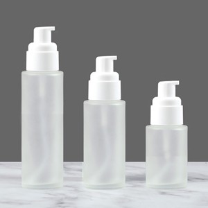 30ml frosted pump cosmetic glass bottle for Makeup Foundations and Serums