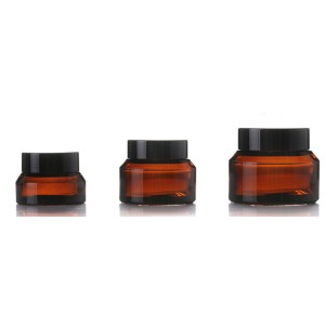 skin care 15ml 30ml 50ml amber glass cream jar with lids