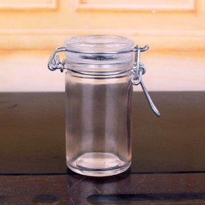 50ml 70ml cylinder food glass jar with clasp glass cap