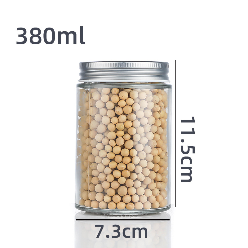 180 ml Bamboo Cover Sealed Glass Jars Kitchen Cereal Dispenser