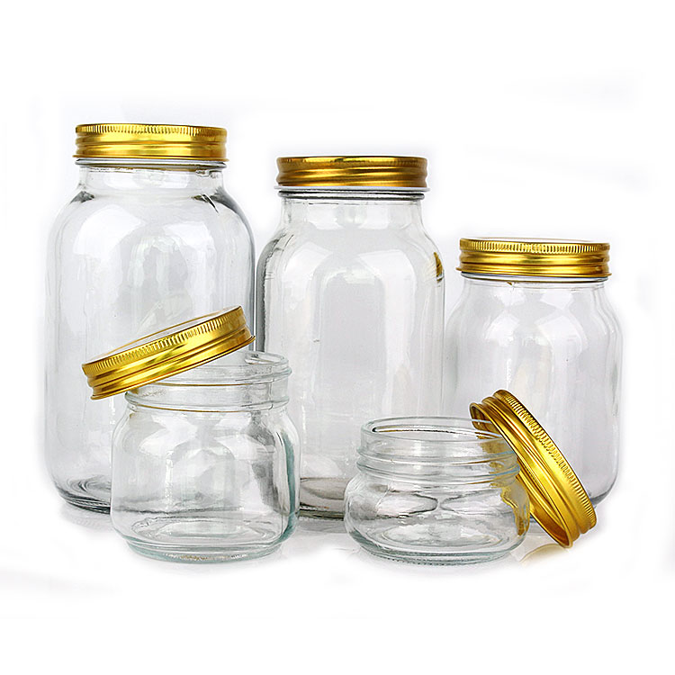 16 oz Clear Hexagon Jars,Glass Jars With Lids(Golden),Mason Jars For  Honey,Foods,Jams