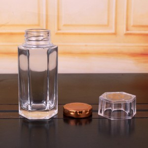 120ml 150ml hexagonal glass honey jar with metal lid