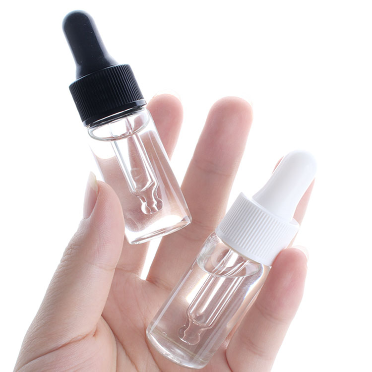 Bouteilles d'huile essentielle en verre transparent rechargeable de 15 ml, flacons compte-gouttes pour les yeux, liquide cosmétique de parfum avec distributeur de compte-gouttes pour les yeux