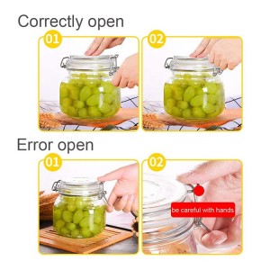 32 Ounces Wide Mouth Glass Storage Canister Jars with Bail and Trigger Clamp Lids for Pickling Preserving Canning Dry Food Storage