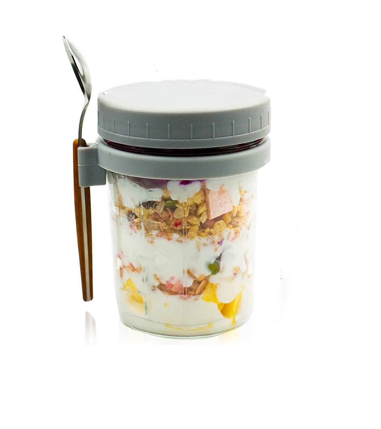 Overnight Oats Jars, With Lid And Spoon,10 , Milk, Vegetable And Fruit  Salad Storage Container Whit