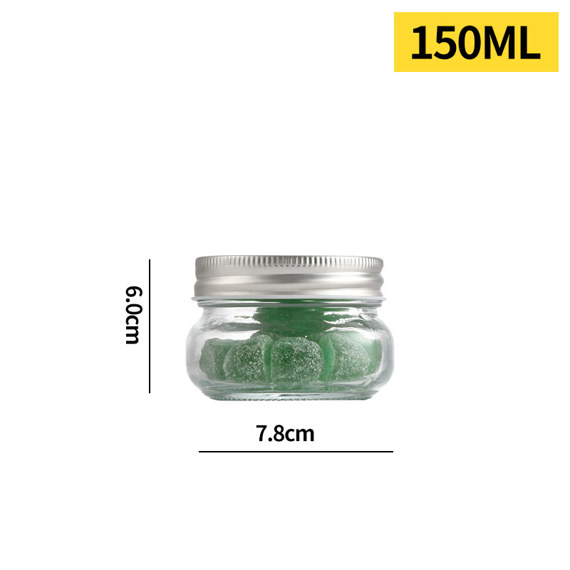 Mason jar 5oz 8oz 25oz 32oz Wide Mouth Glass Canning Jar Metal Airtight Lid  factory and manufacturers