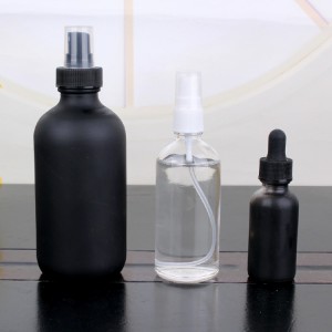 250ml 1oz factory supply black boston glass bottles with dropper for essential oil
