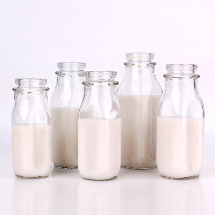 Wholesale 10oz Glass Milk Bottle with Straw CLEAR WITH ASSORTED