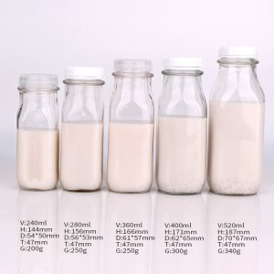 Wholesale empty 240ml 360ml 400ml 500ml 930ml 1liter glass bottles for milk