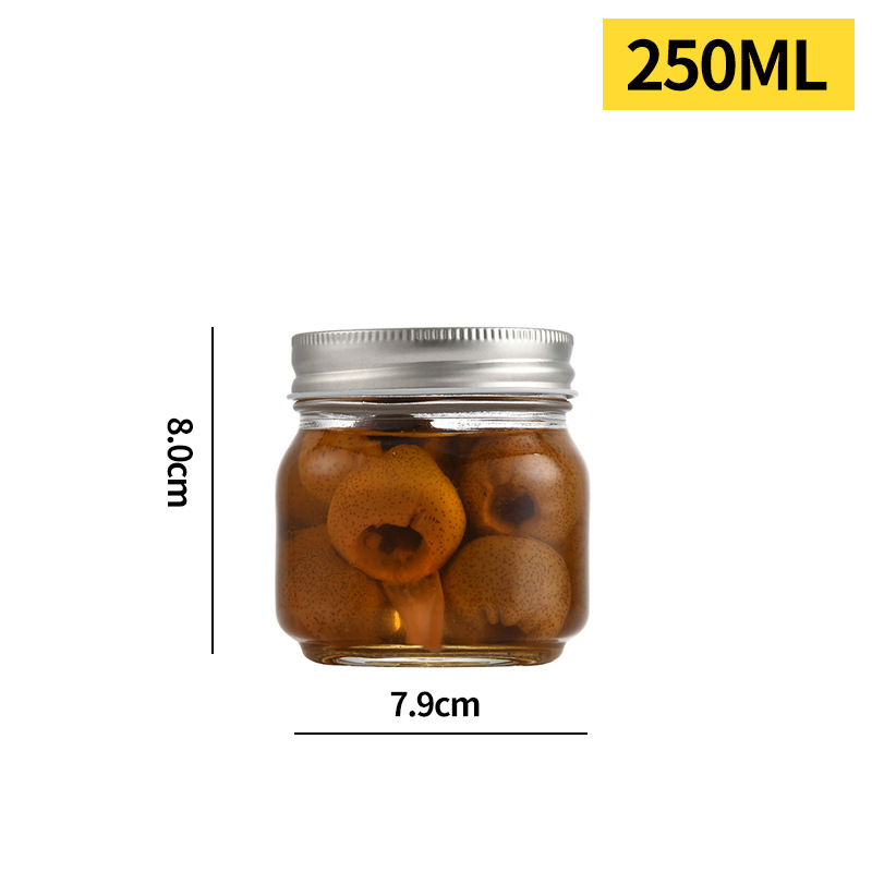 4 Oz 8oz 12 Oz 16 Oz 32 Oz 300ml Wide Mouth Glass Jam Mason Jar with Metal  Lids - China Glass Jar and Mason Jar price