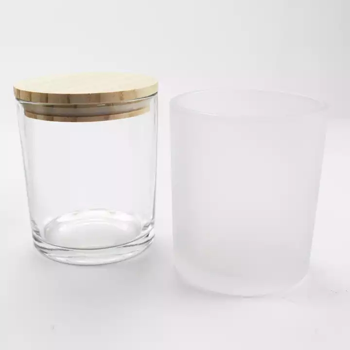 200ml 300ml blue pink black frosted glass candle jar container