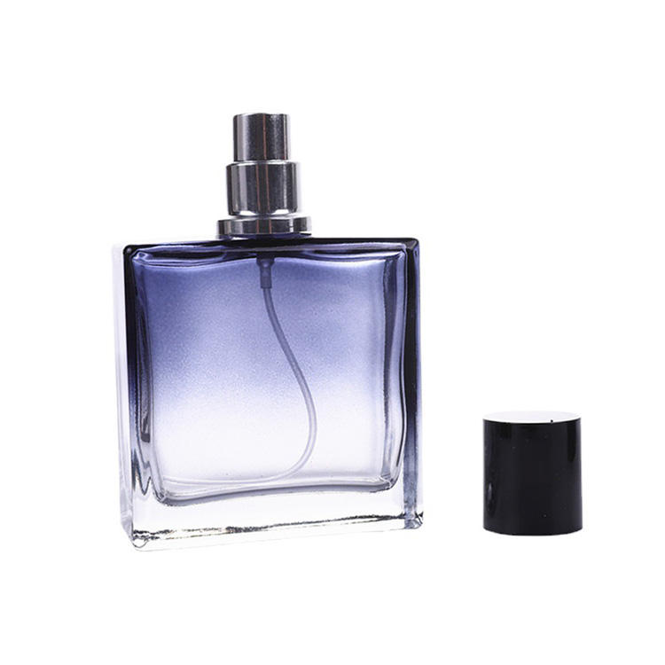 Luxury perfume bottle 50ml empty Refillable square perfume glass bottle Spray Bottle Glass Atomizer Container