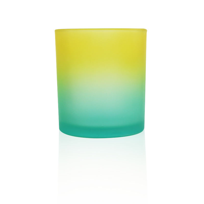 8oz 10 oz 12 oz gradient color glass candle jars for wholesale