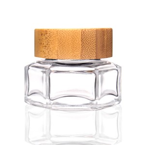 30ml chinese factory 50ml skincare glass jar with bamboo lid