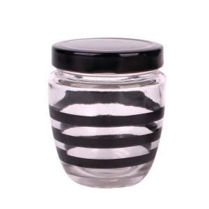 200ml 380ml round glass honey jar na may plastic / metal saklob