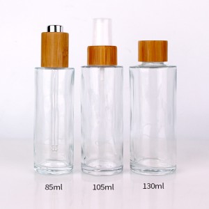 soins personnels bouteille essentielle de 105 ml verre d'huile avec compte-gouttes de couvercle en bambou