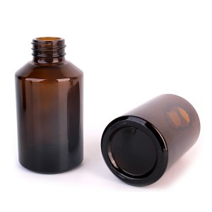 120ml cosmetic packaging amber lotion glass bottle with pump sprayer
