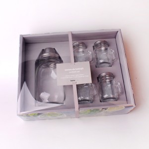 wholesale set of five pieces 860ml 120ml glass mason jar