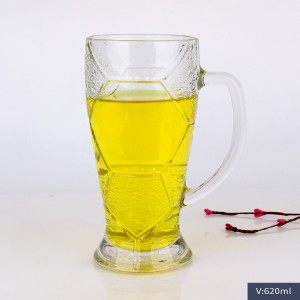 620ml 420ml funny design football design glass cups for drinking beer
