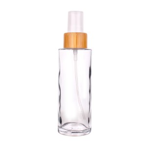 105ml personal care essential oil glass bottle with bamboo lid dropper