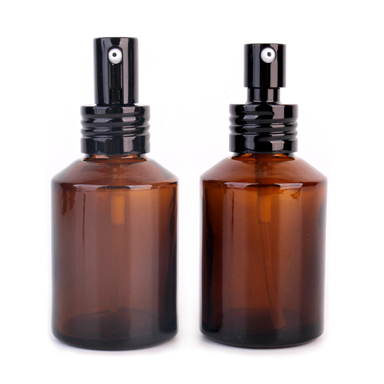 60ml cosmetic packaging amber cream glass jar with pump sprayer