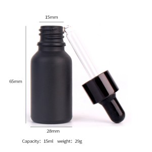 15ml black personal care bottle for essential oils with sprayers pump lid