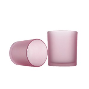 7oz empty pink frosted glass candle containers for scented candle making gift