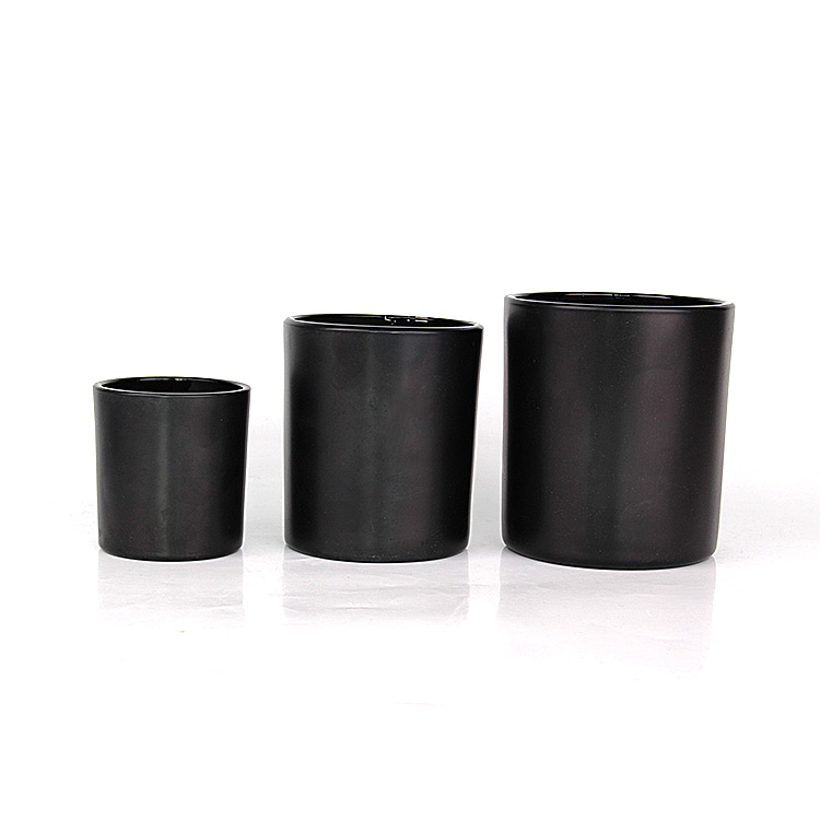 120ml 350ml 540ml Luxury empty Matte Black Glass Candle jar Container for scented Candle making Featured Image