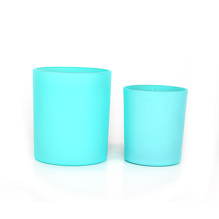 Empty 200ml 400ml Cylinder Round matte glass candle jar for candle making Featured Image