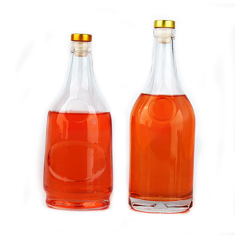 Bouteilles en verre à alcool transparentes de 750 ml pour liqueur d'alcool vodka Whisky Rum gin