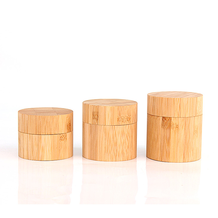 eco friendly 45ml 60ml 90ml wooden bamboo cosmetic skin care packaging jar