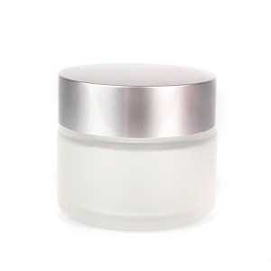 Hot sale empty round 4oz 120ml frosted glass cosmetic cream jar with sliver lid
