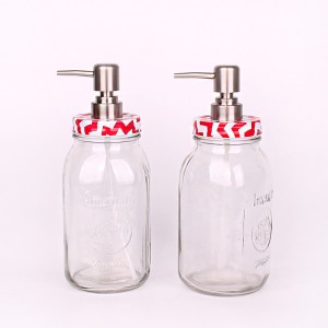 890ml High quality Clear Liquid Soap Dispenser glass bottle with Pump