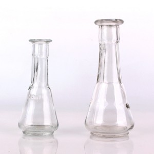 triangle 50ml 100ml glass bottle with cork lid