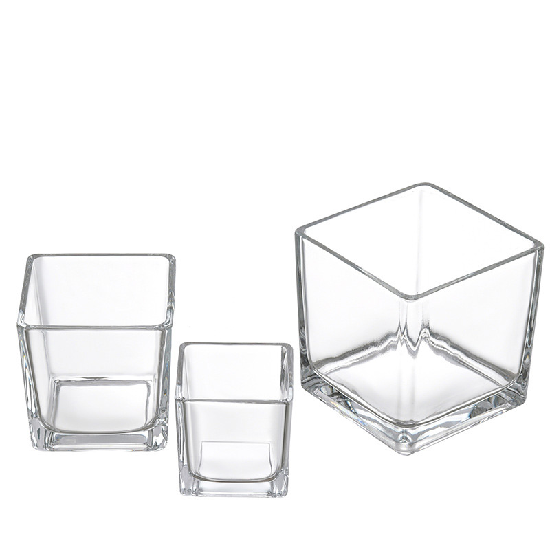 Glass Candle Container - Cube Glass Container For Candles & Home Decor